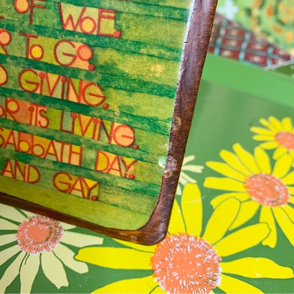 70s Découpage Plaque “Mondays Child” Verse - Picture 5 of 6